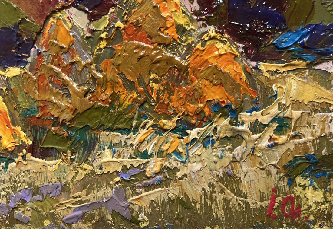 Oil painting Haystacks in the field Alex Kalenyuk - 9