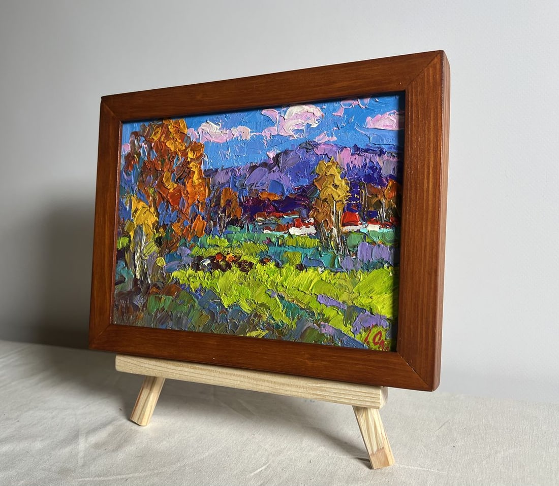 Oil painting Early in the morning in the field Alex Kalenyuk - 2