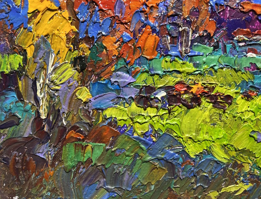 Oil painting Early in the morning in the field Alex Kalenyuk - 5