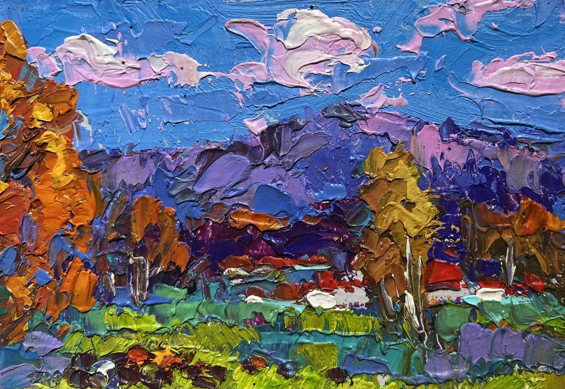 Oil painting Early in the morning in the field Alex Kalenyuk - 6