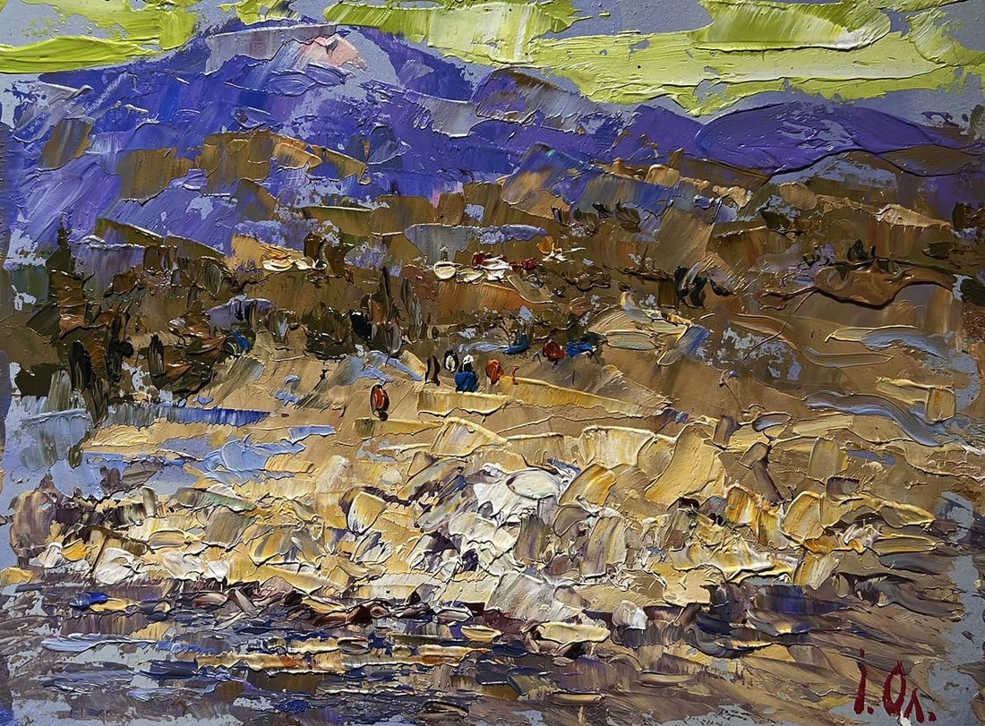 Oil painting The bank of a mountain river Alex Kalenyuk - 3