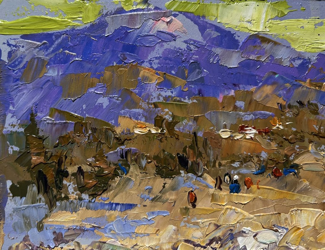 Oil painting The bank of a mountain river Alex Kalenyuk - 4