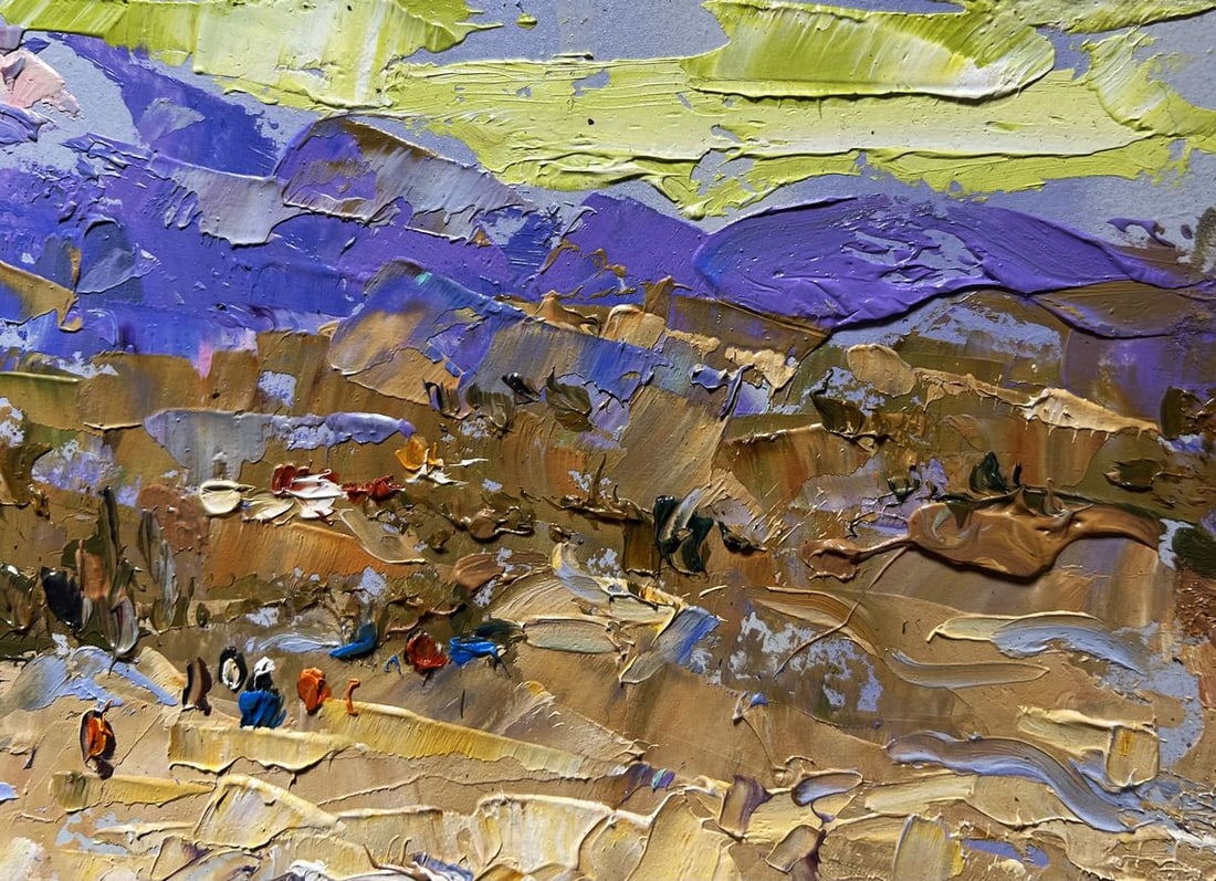 Oil painting The bank of a mountain river Alex Kalenyuk - 6