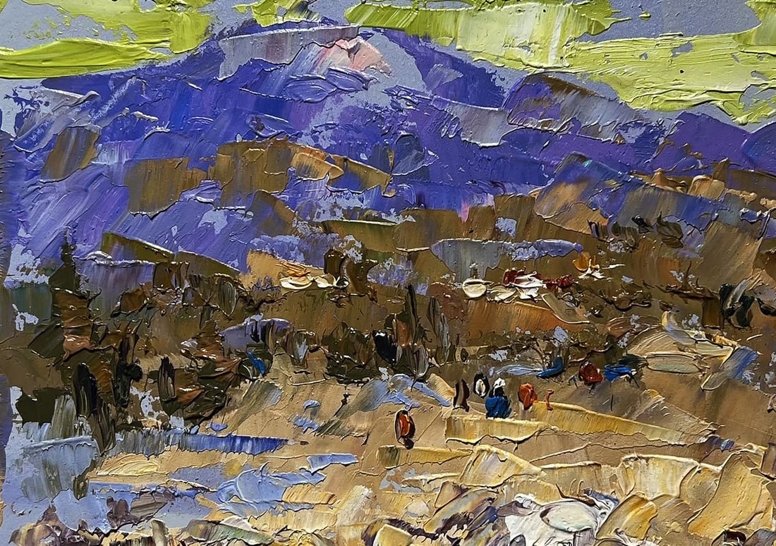 Oil painting The bank of a mountain river Alex Kalenyuk - 7