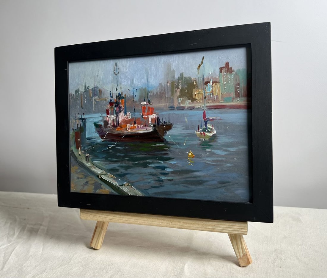 Oil painting Ship at the pier Yuriy Suprunchuk - 2