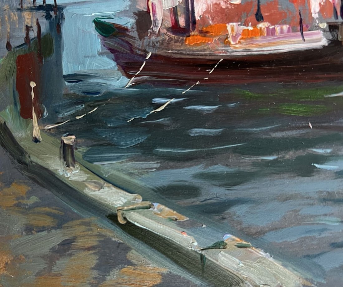 Oil painting Ship at the pier Yuriy Suprunchuk - 5