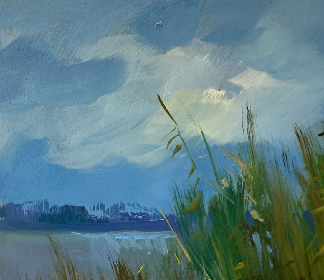 Oil painting On a boat near the reeds Yuriy Suprunchuk - 4