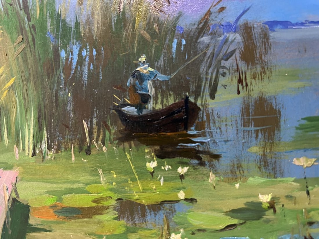 Oil painting On a boat near the reeds Yuriy Suprunchuk - 8