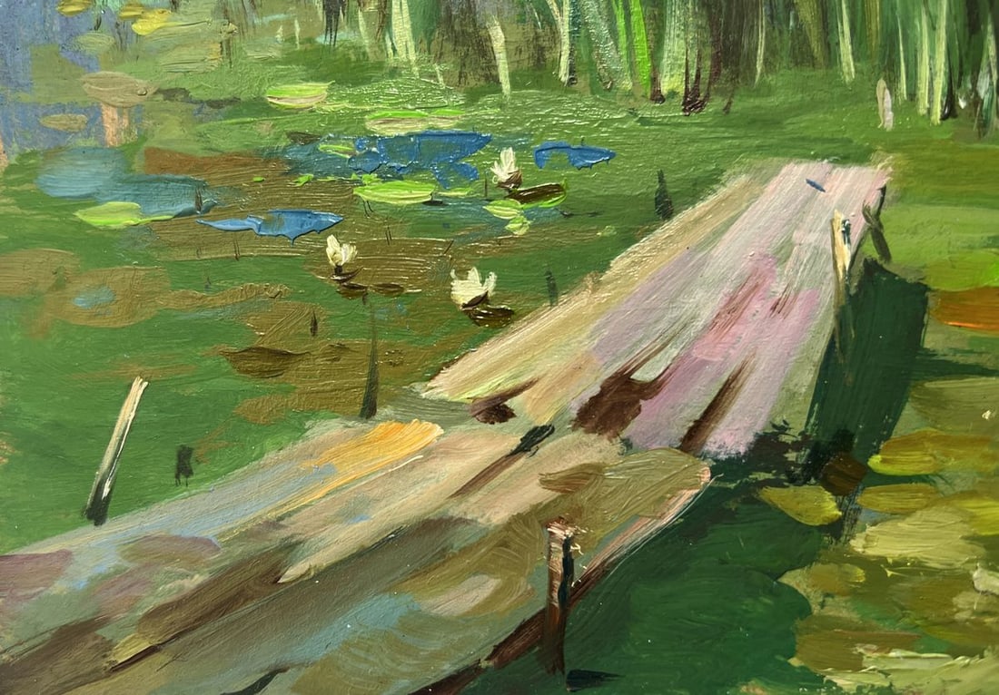 Oil painting On a boat near the reeds Yuriy Suprunchuk - 9