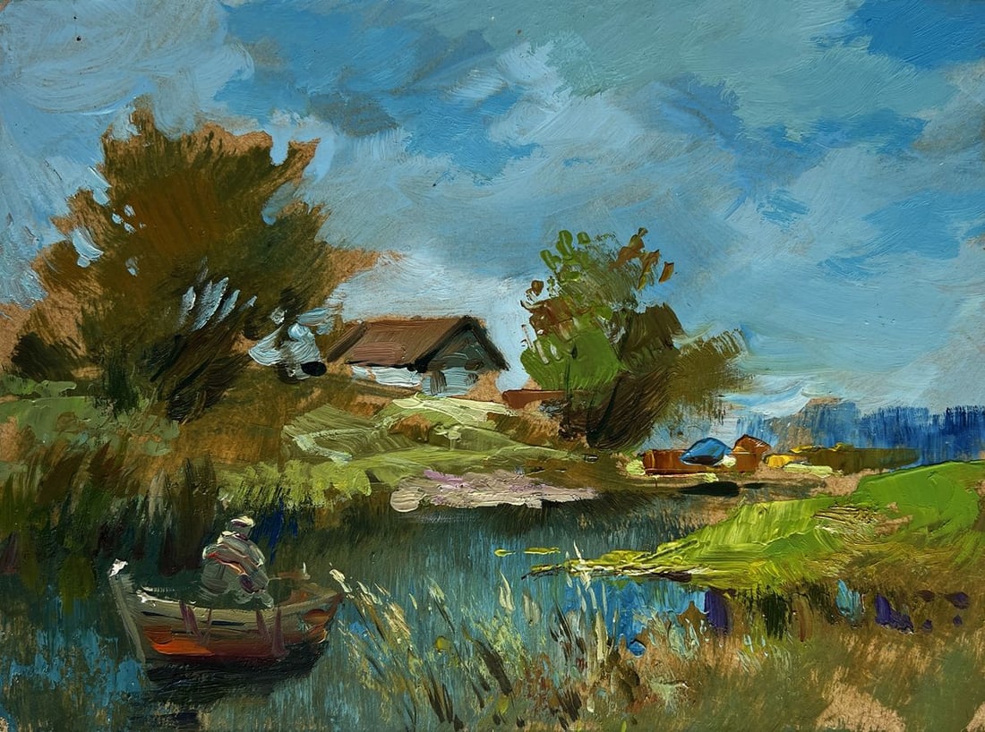 Oil painting I'm sailing home on a boat Yuriy Suprunchuk - 3