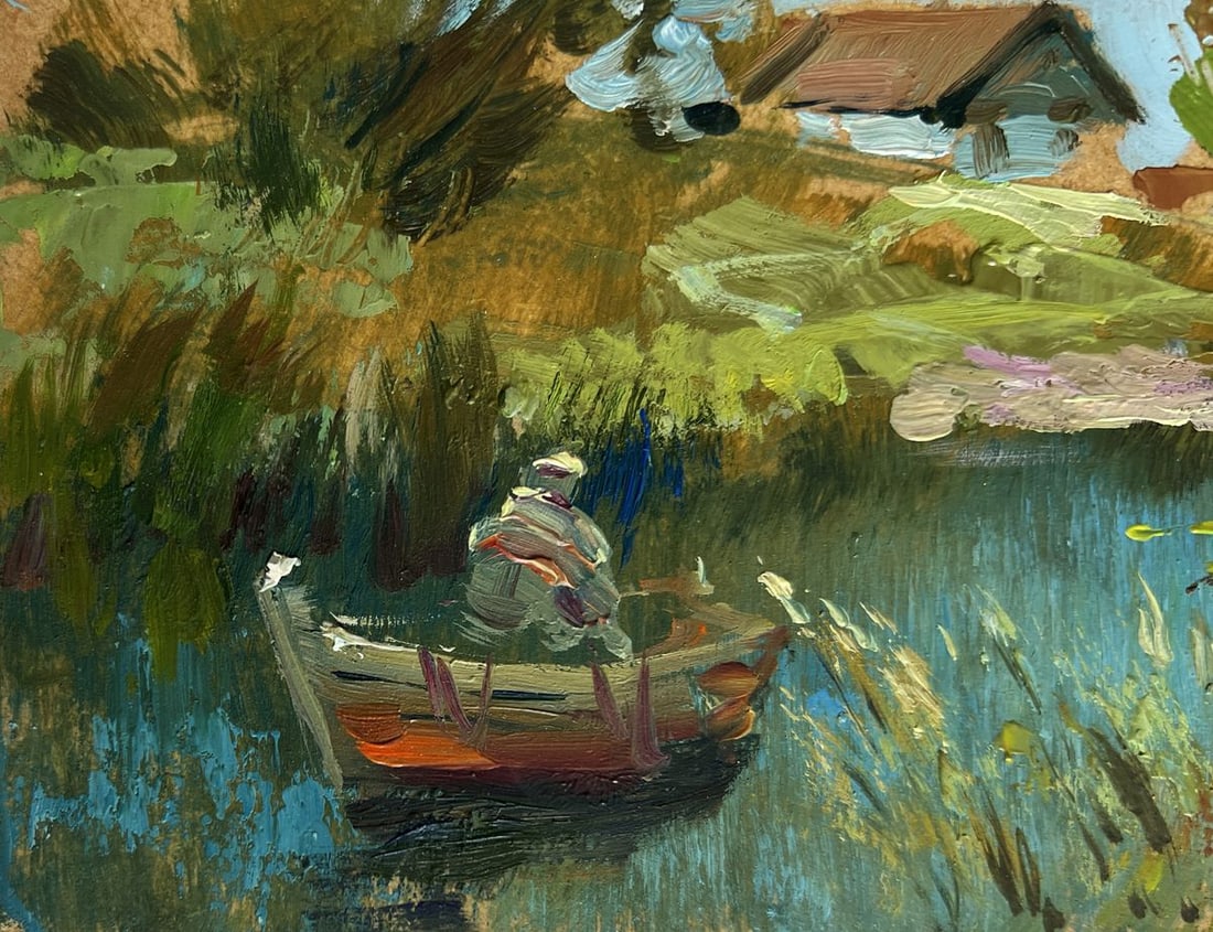 Oil painting I'm sailing home on a boat Yuriy Suprunchuk - 7