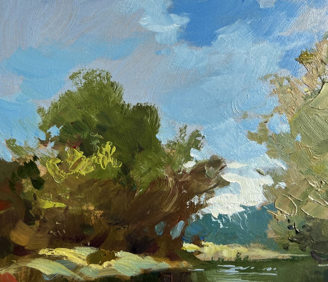 Oil painting Boat in green reflections Yuriy Suprunchuk - 5