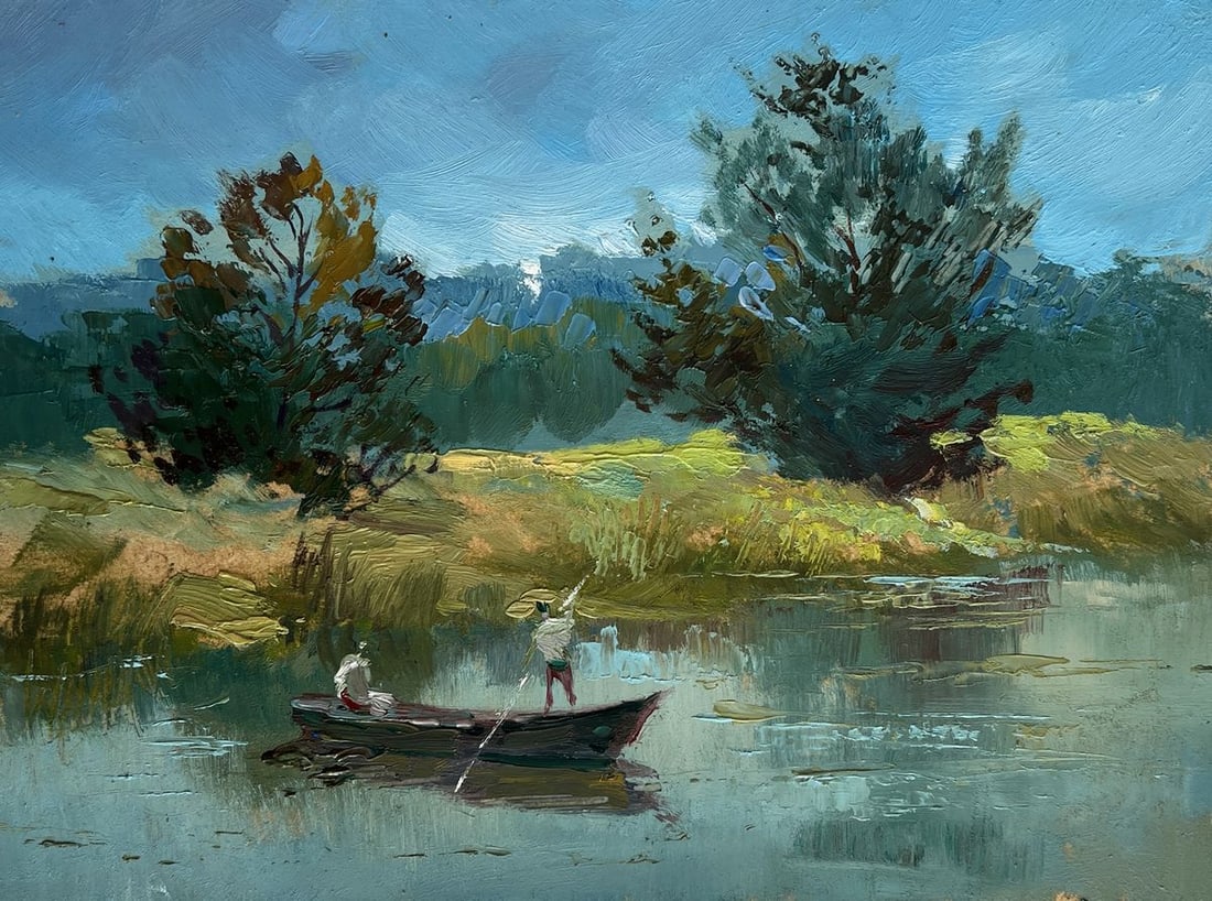 Oil painting Two people are sailing on a boat Yuriy Suprunchuk - 3