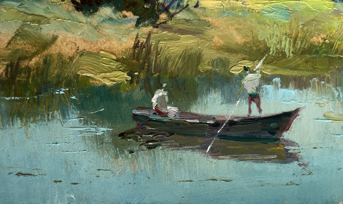 Oil painting Two people are sailing on a boat Yuriy Suprunchuk - 7