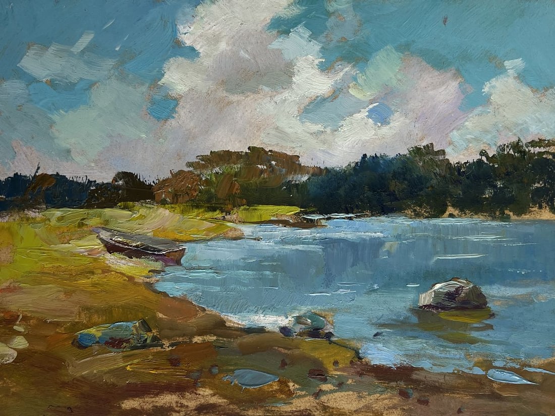 Oil painting Summer harmony of water and sky Yuriy Suprunchuk - 3