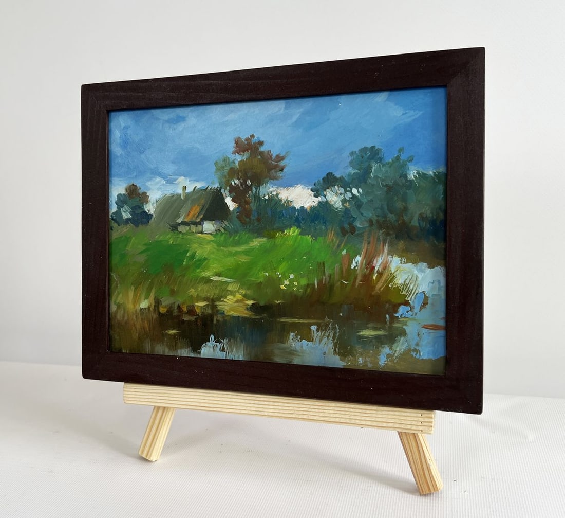 Oil painting A lonely house by the river Yuriy Suprunchuk - 2