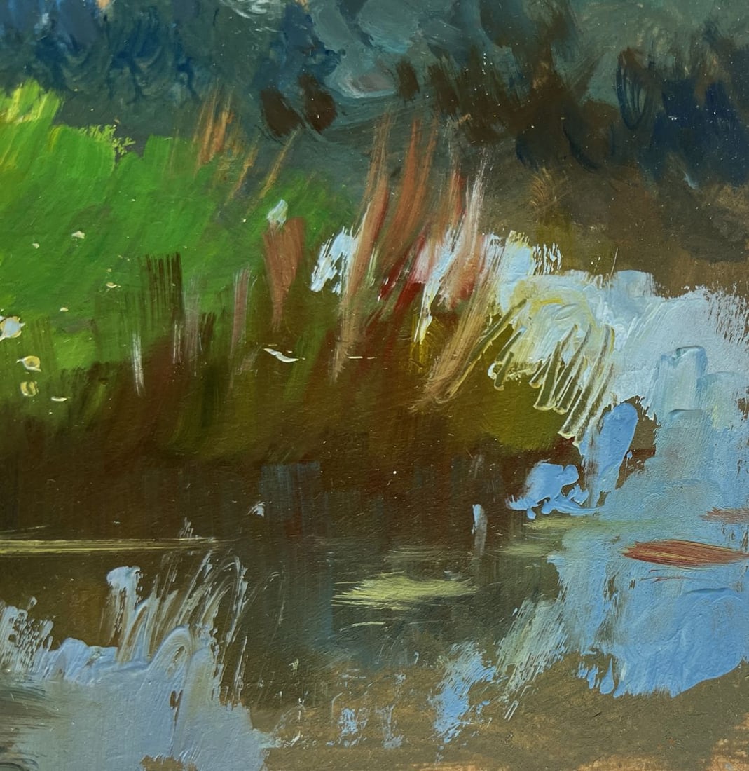 Oil painting A lonely house by the river Yuriy Suprunchuk - 4