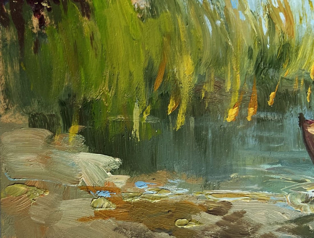 Oil painting A boat among the reeds Yuriy Suprunchuk - 7
