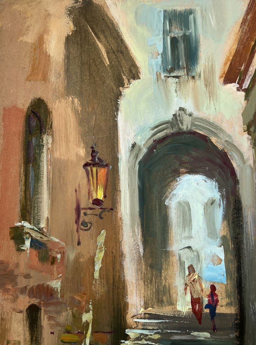 Oil painting Boat in the middle of city streets Yuriy Suprunchuk - 5