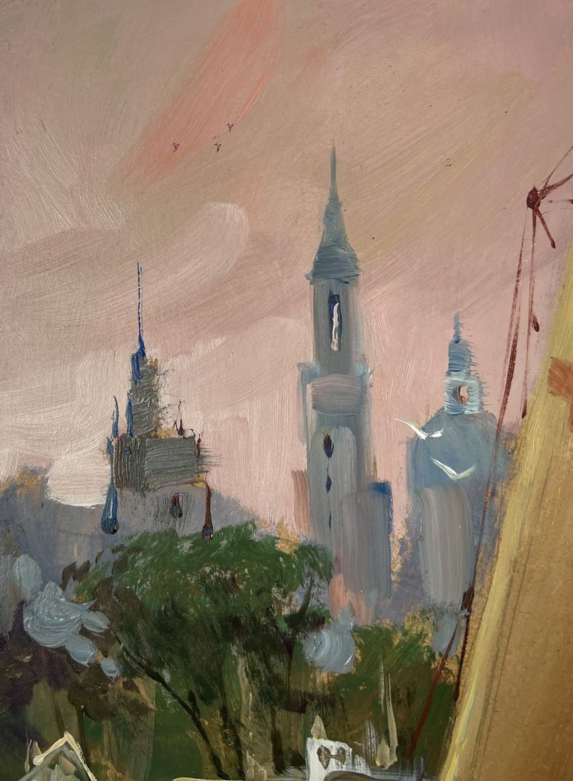 Oil painting The city is silent the boat is sailing Yuriy Suprunchuk - 5