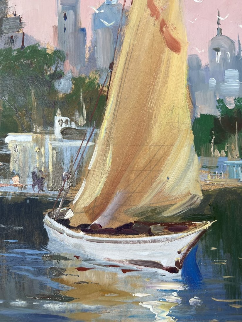 Oil painting The city is silent the boat is sailing Yuriy Suprunchuk - 6