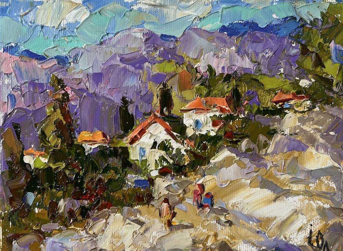 Oil painting Village among the mountains Alex Kalenyuk - 3
