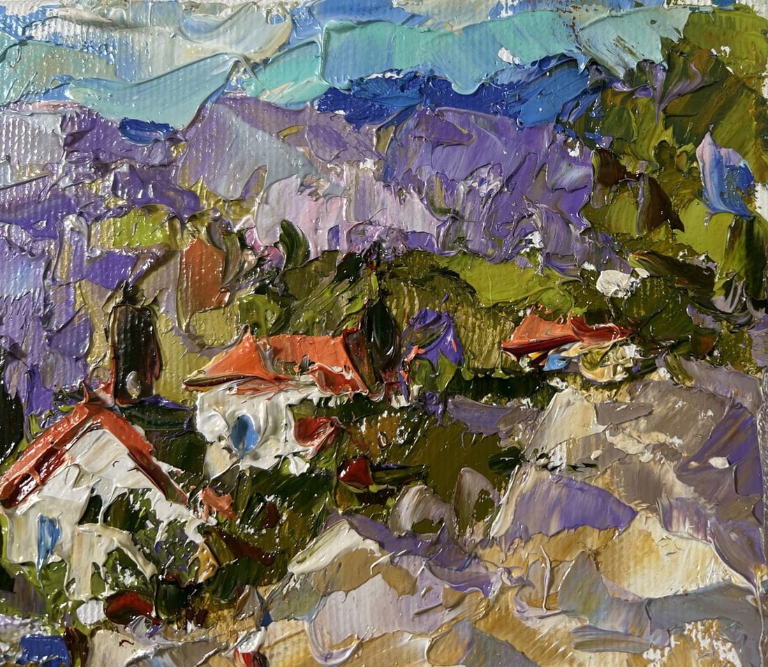Oil painting Village among the mountains Alex Kalenyuk - 4