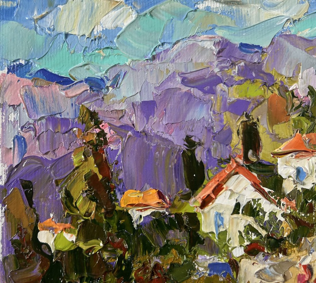 Oil painting Village among the mountains Alex Kalenyuk - 7