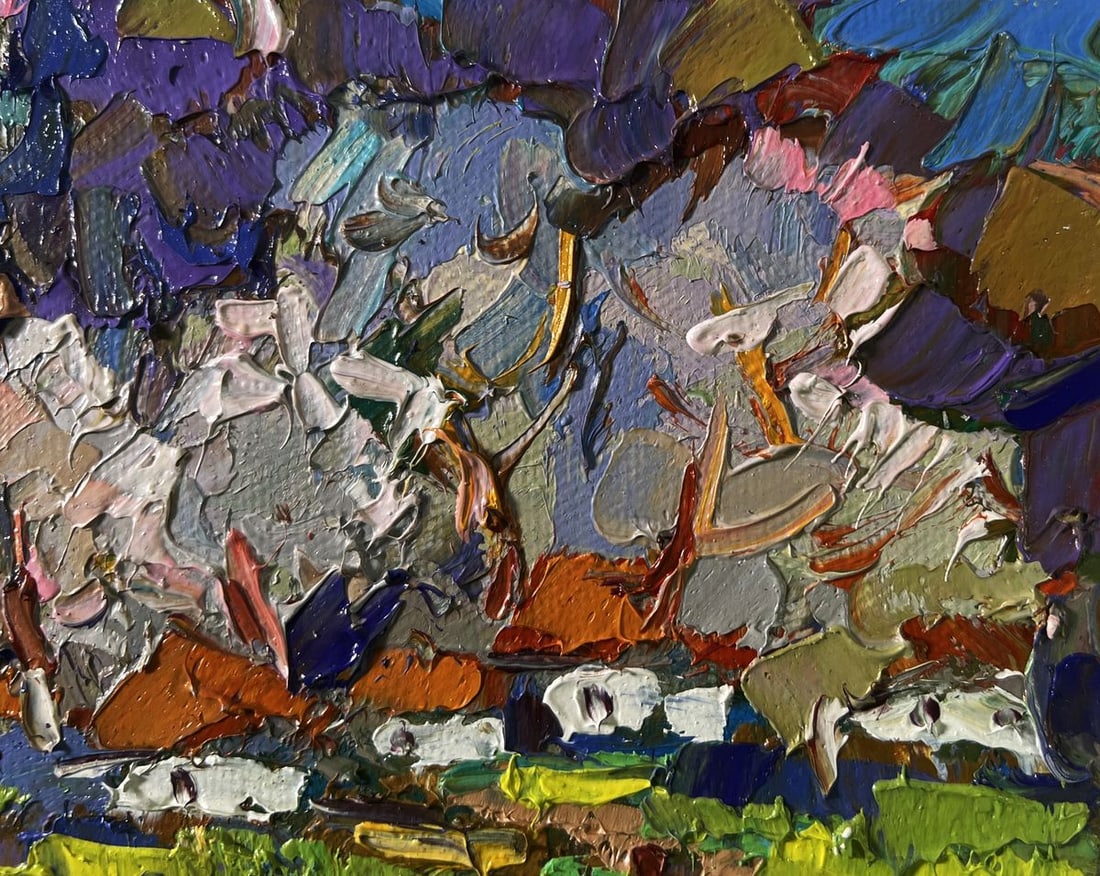 Oil painting As the snow melts early spring comes Oksana Ivanyuk - 4