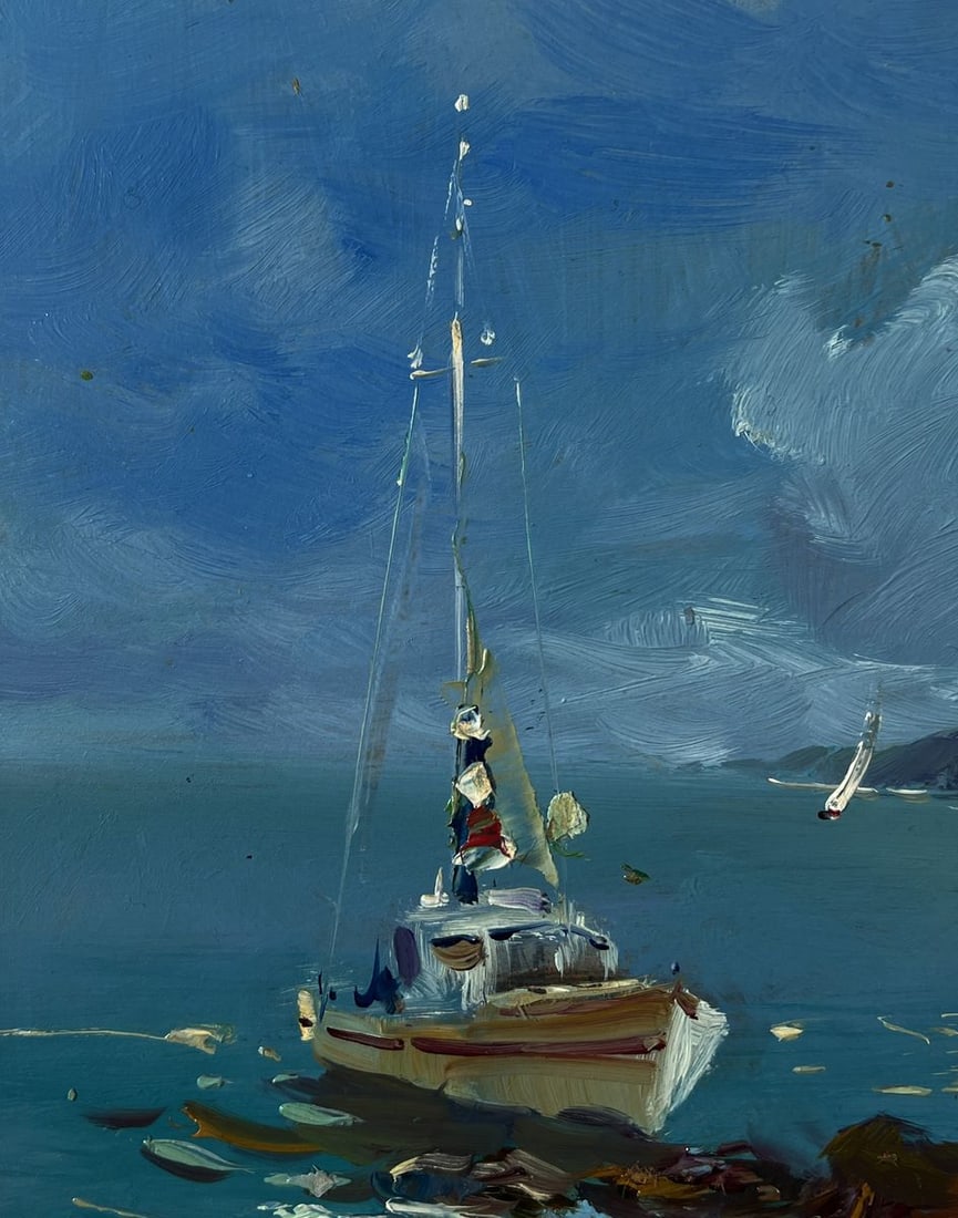 Oil painting Shore with a boat Yuriy Suprunchuk - 6