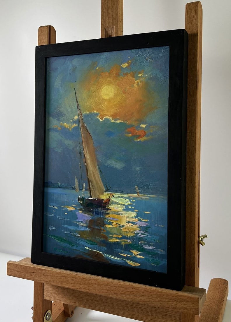 Oil painting Boat at sunset Yuriy Suprunchuk - 2