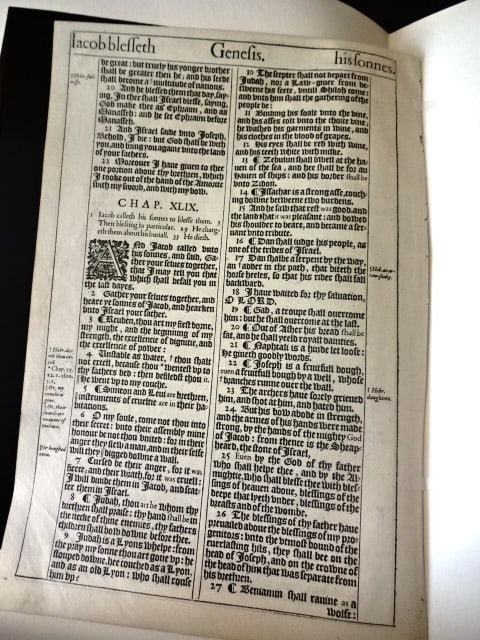 1611 Fine King James Bible Leaf Genesis - 2