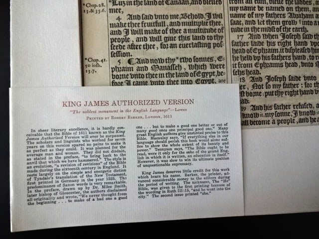 1611 Fine King James Bible Leaf Genesis - 3