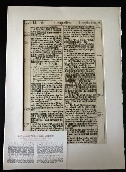 1611 Fine King James Bible Leaf Genesis - 4