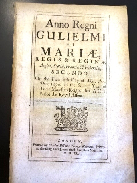1690 English Act Regal Authority to Queen - 2