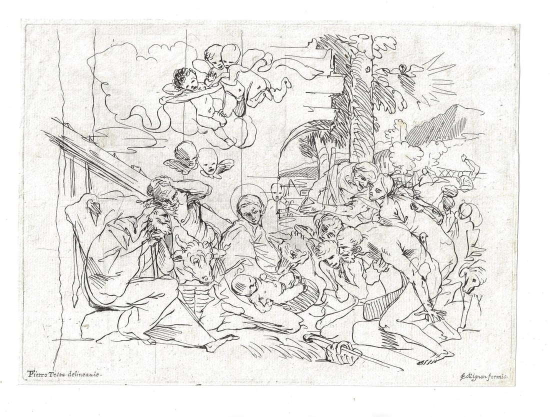 1650 Two Engravings Collignon after Pietro Testa (1 of 2)