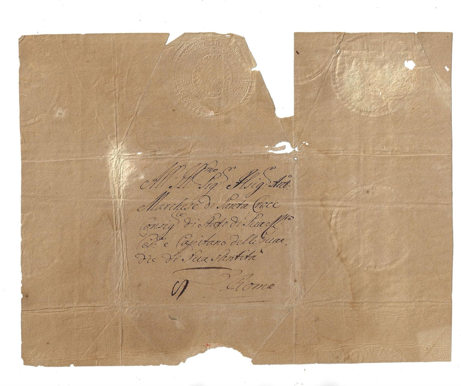 1702 Letter to Rome Elector Johann Wilhelm - 2