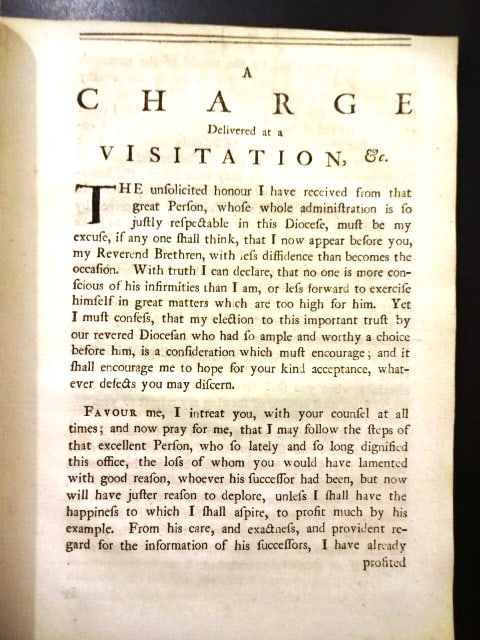 1759 Pamphlet Visitation Arch Deacon Northumberland - 2