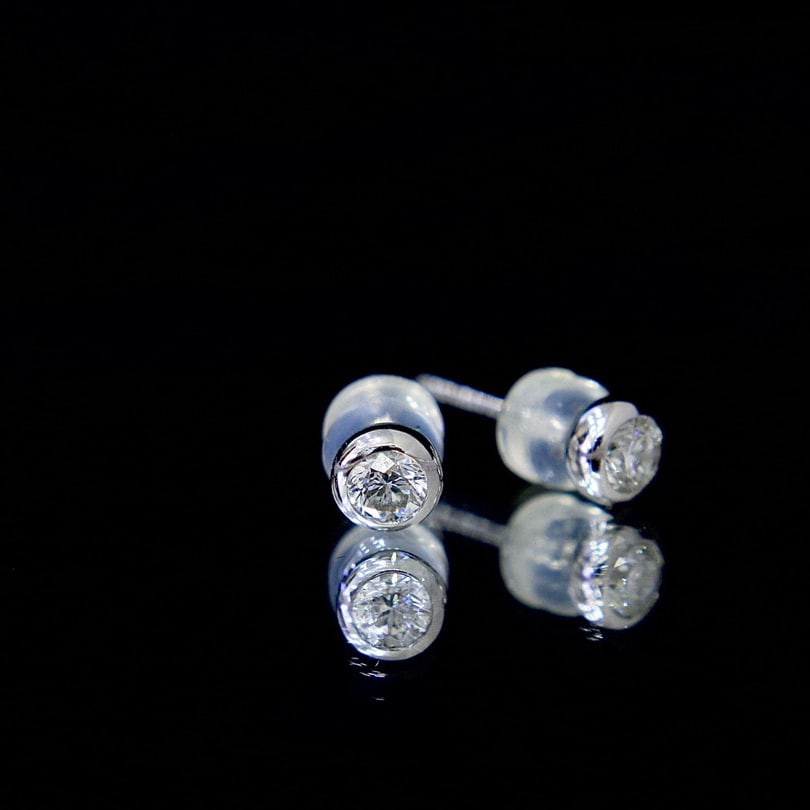 14K GOLD 0.38 CT NATURAL H DIAMOND EARRINGS - 3