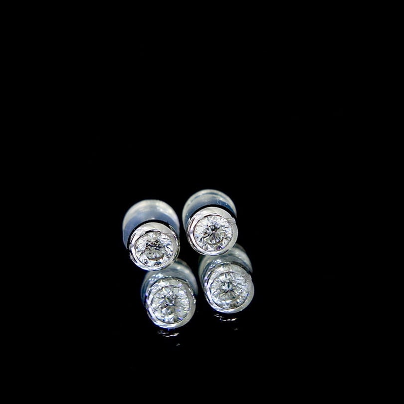 14K GOLD 0.38 CT NATURAL H DIAMOND EARRINGS - 4