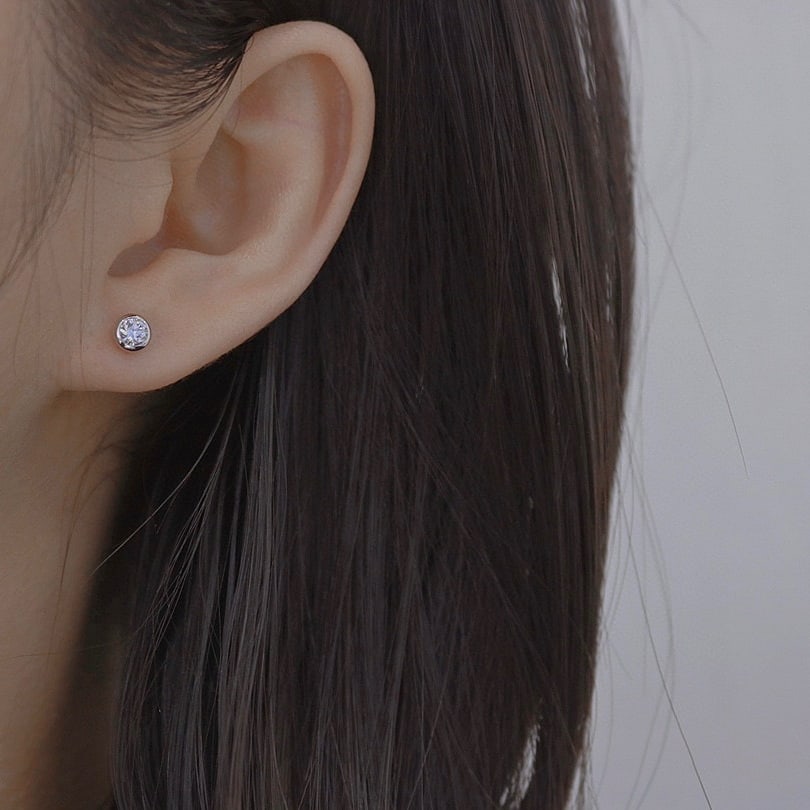 14K GOLD 0.38 CT NATURAL H DIAMOND EARRINGS - 5