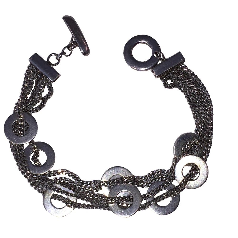 Rolando Morini Italian Sterling Disc Multi Strand Bracelet (1 of 6)
