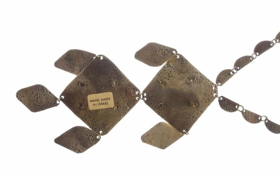 Israeli Arts and Crafts Runway Charm Necklace - 4