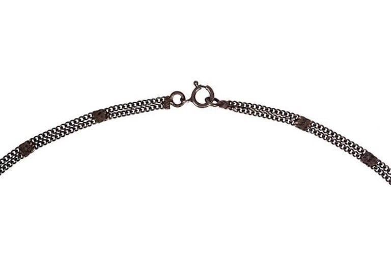 Art Deco Sterling Silver Pave Marcasite Heart Necklace - 7