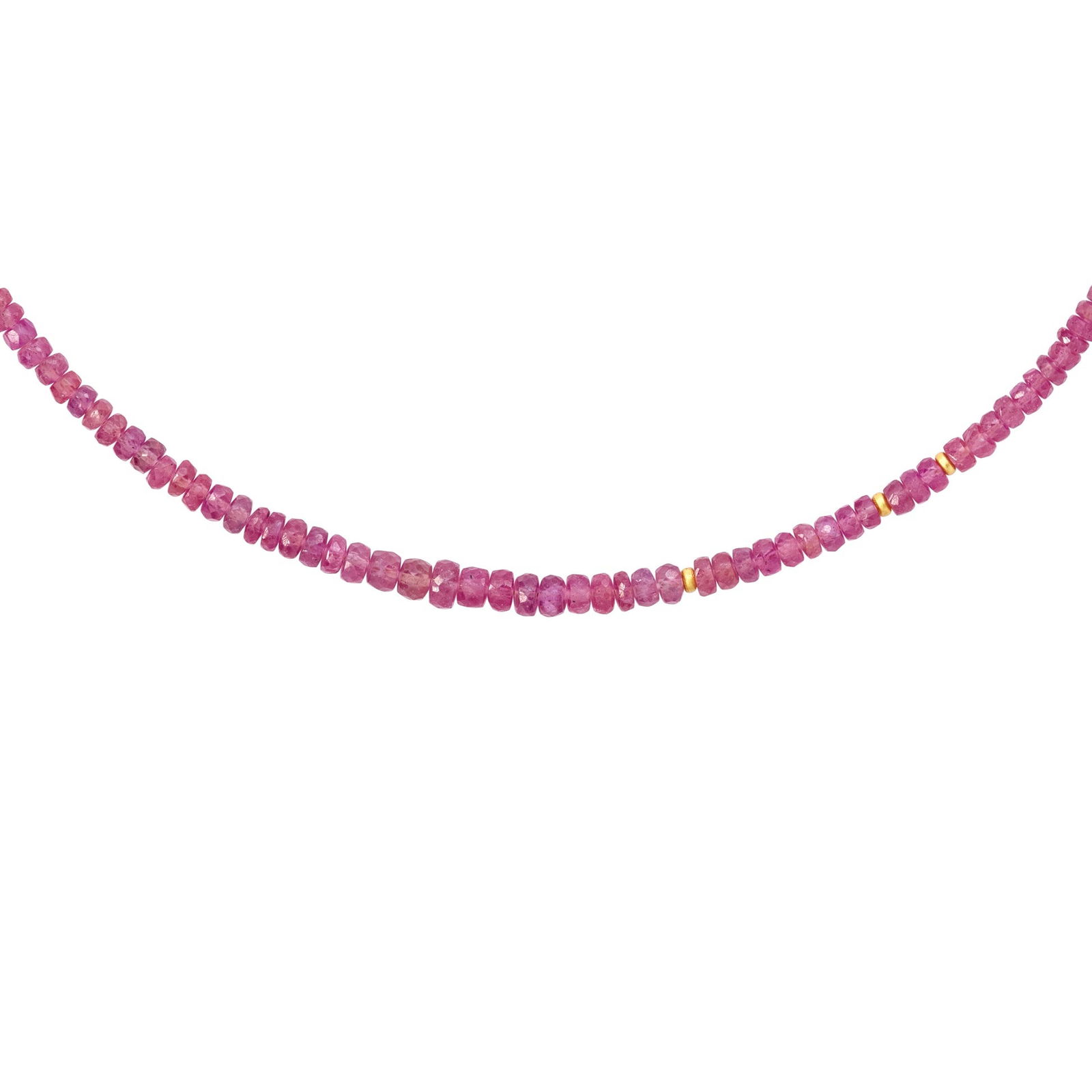 Pink Sapphire Necklace 14K Gold - 3