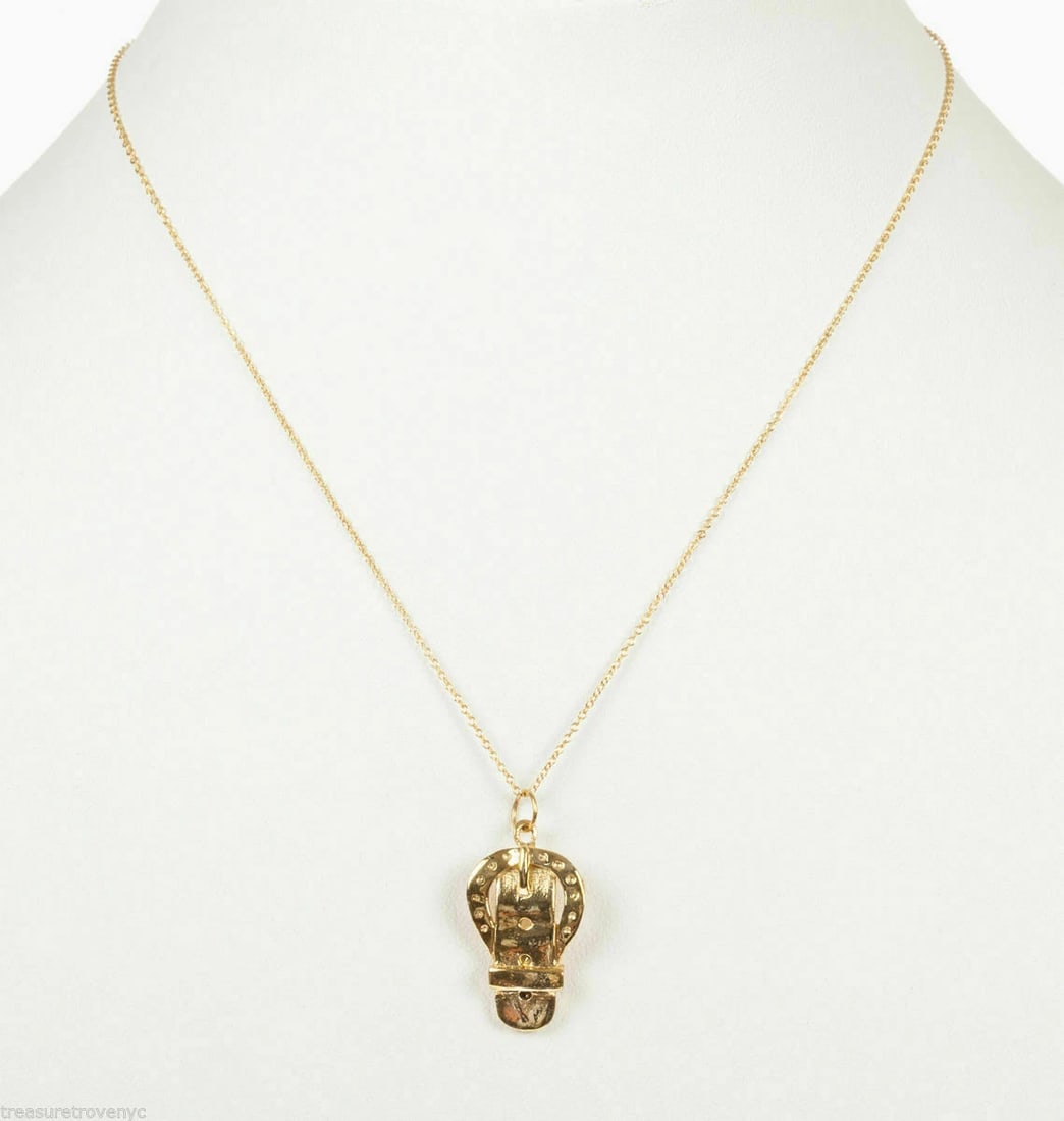 18 kt Gold Vermeil Sterling Silver Buckle Charm Necklace Alberto Juan - 2