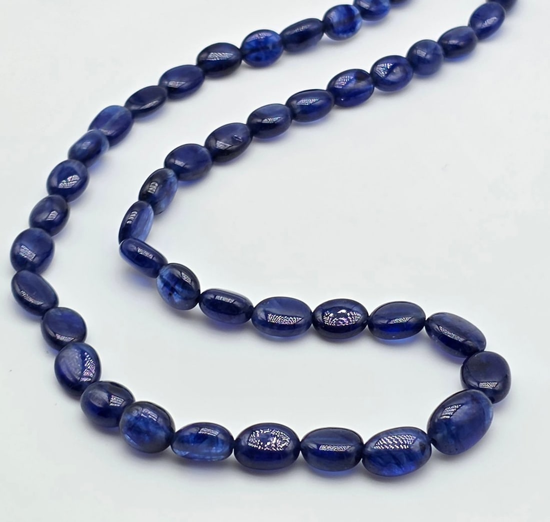 Massive natural sapphire necklace with 18kt (750) yellow gold clasp - 5