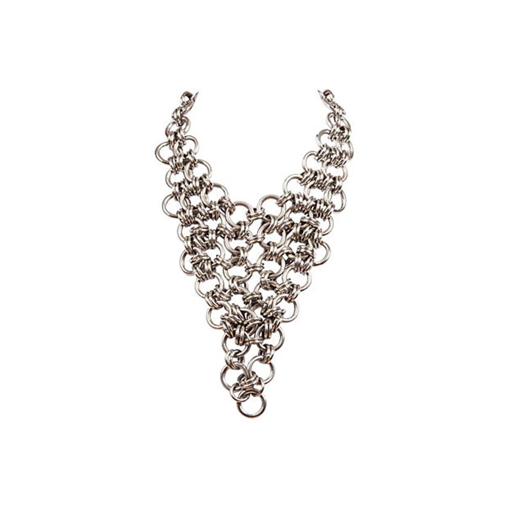 Hand Made Vintage Chain Bib Bandana Necklace - 2