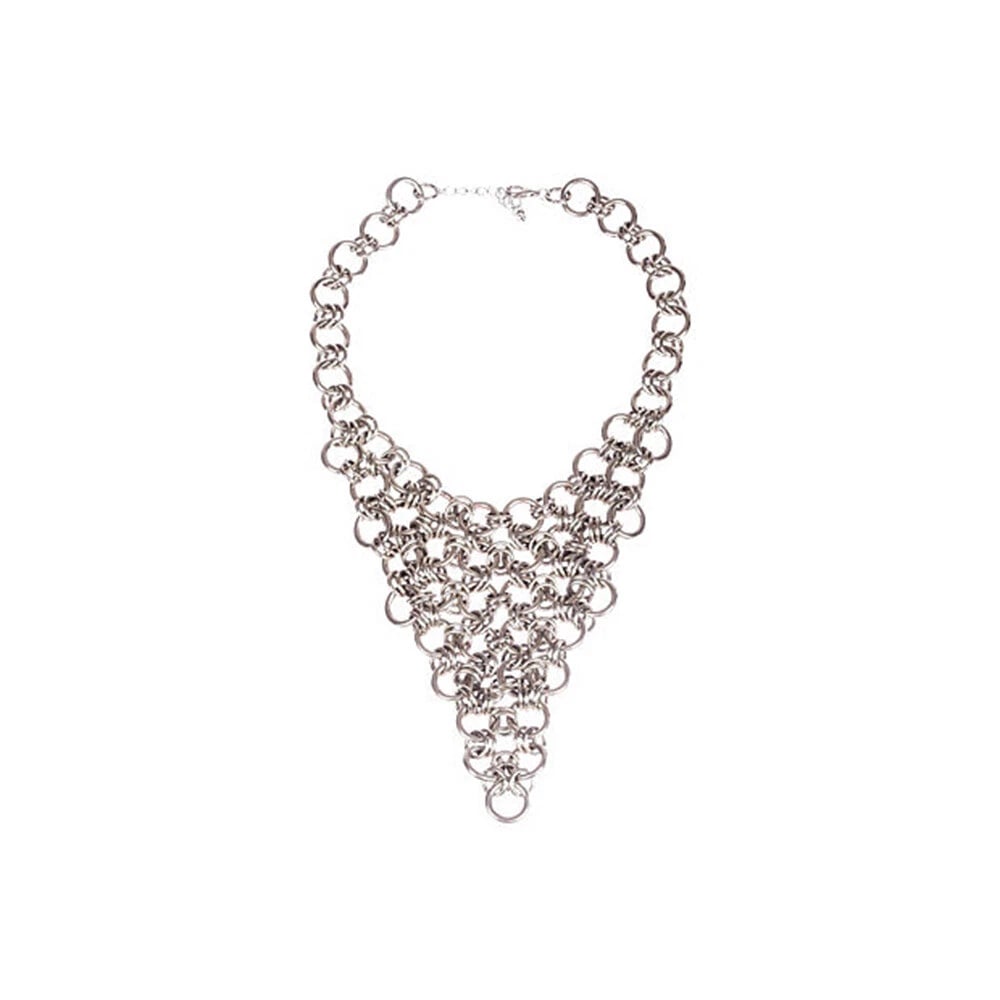 Hand Made Vintage Chain Bib Bandana Necklace - 3