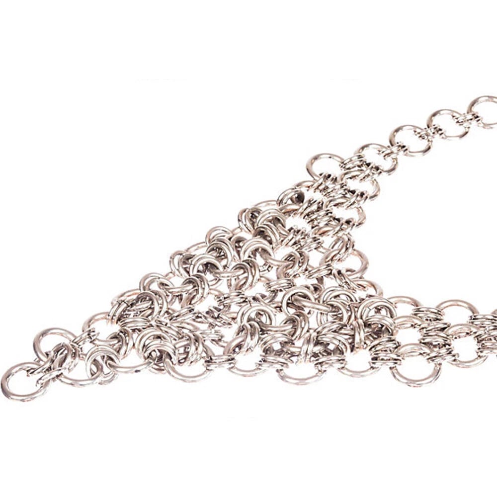 Hand Made Vintage Chain Bib Bandana Necklace - 5